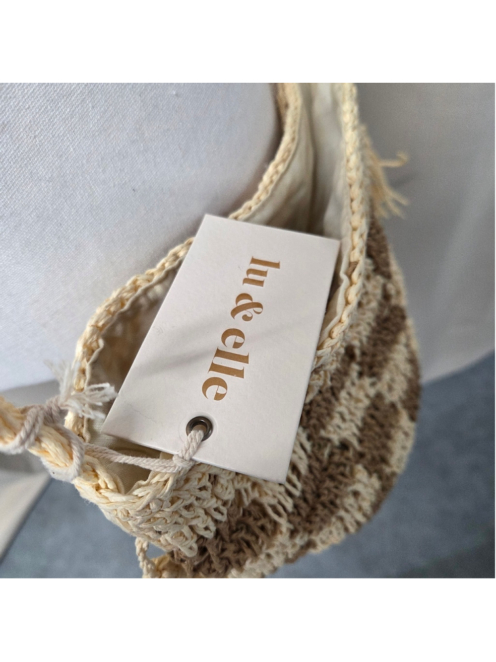 Lu and Elle Woven Shoulder Bag Boho-Chic Coastal Grandmother Cottagecore Organic - Picture 3 of 5